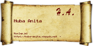 Huba Anita névjegykártya