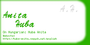 anita huba business card